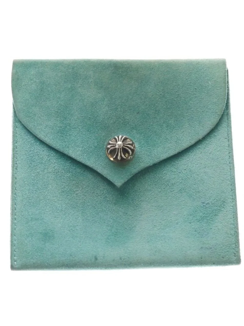 Chrome Hearts Mule Pouch Cross Ball Button Suede Mules Turquoise Silver